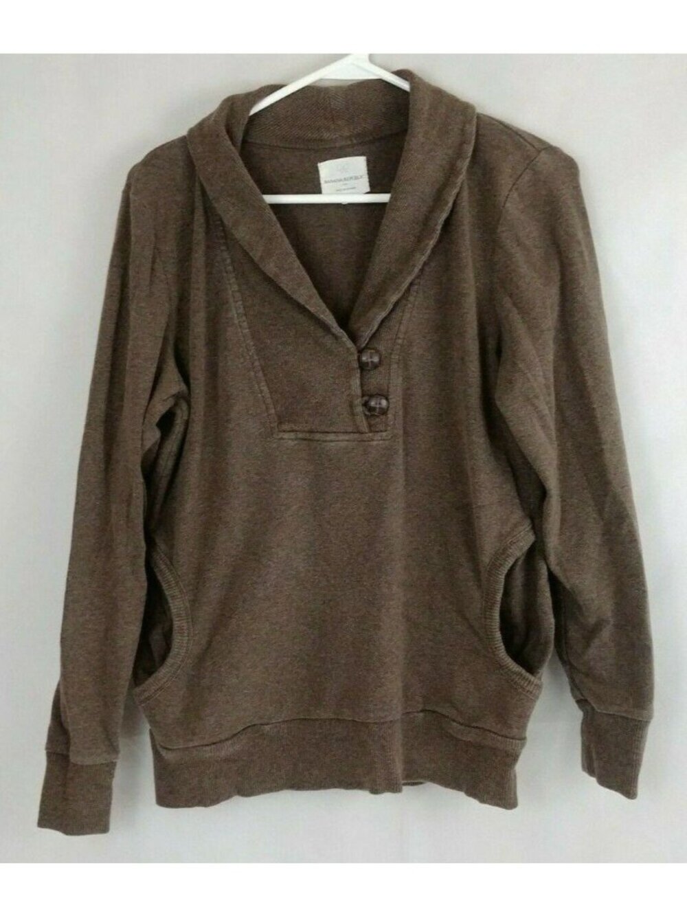 Banana Republic Women's Shawl Collar Pullover Brown Sweater Size Medium